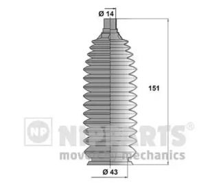 Комплект пильовика кермової рейки на Мазда Премаси  Nipparts N2843016.