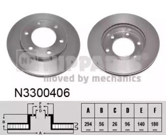Вентилируемый тормозной диск на Ssangyong Rexton  Nipparts N3300406.