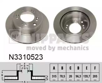Вентилируемый тормозной диск Nipparts N3310523.