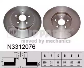 Тормозной диск Nipparts N3312076.