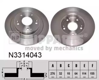 Тормозной диск Nipparts N3314043.