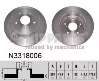 Тормозной диск на Сузуки Свифт  Nipparts N3318006.
