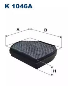 Угольный фильтр салона на Мерседес E280 Filtron K1046A.