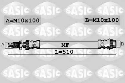 Шланг тормозной передний Sasic 6600043.