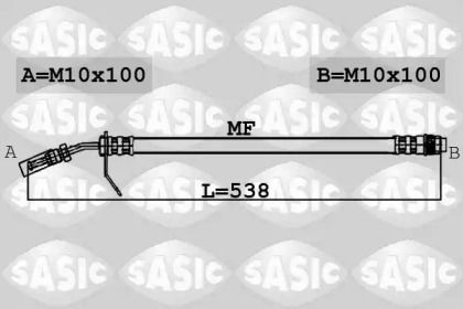 Шланг тормозной передний Sasic 6604009.