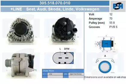 Генератор на Volkswagen Multivan  CV PSH 305.518.070.010.