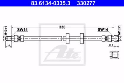 Тормозной шланг на Volvo 960  ATE 83.6134-0335.3.