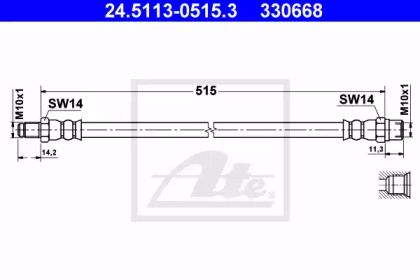 Гальмівний шланг на Mercedes-Benz V-Class  ATE 24.5113-0515.3.