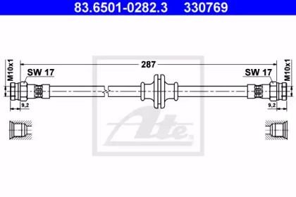 Тормозной шланг на Fiat Stilo  ATE 83.6501-0282.3.