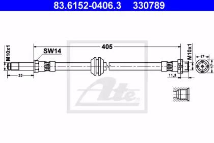 Тормозной шланг на BMW E46 ATE 83.6152-0406.3.