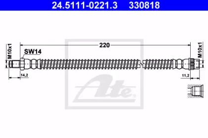 Гальмівний шланг на Рено Трафік  ATE 24.5111-0221.3.