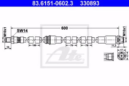 Тормозной шланг на БМВ Х5  ATE 83.6151-0602.3.