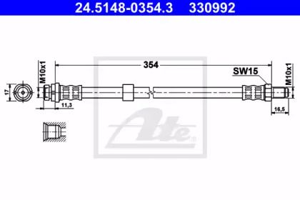 Гальмівний шланг на Ford Tourneo Connect  ATE 24.5148-0354.3.
