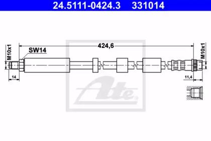 Тормозной шланг на Citroen Berlingo  ATE 24.5111-0424.3.