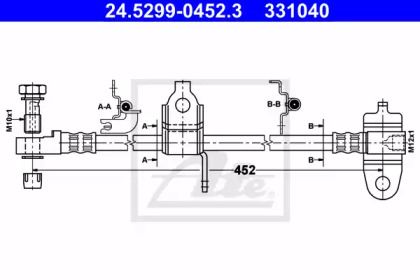 Тормозной шланг на Ford Transit  ATE 24.5299-0452.3.