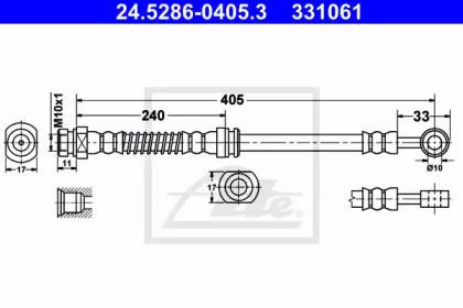 Тормозной шланг на Kia Sportage  ATE 24.5286-0405.3.