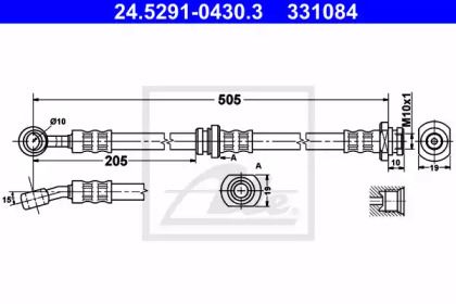 Тормозной шланг на Subaru Justy  ATE 24.5291-0430.3.