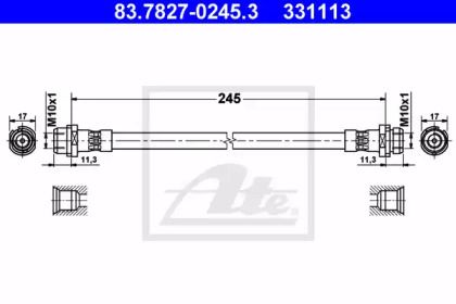 Гальмівний шланг на БМВ Х5  ATE 83.7827-0245.3.
