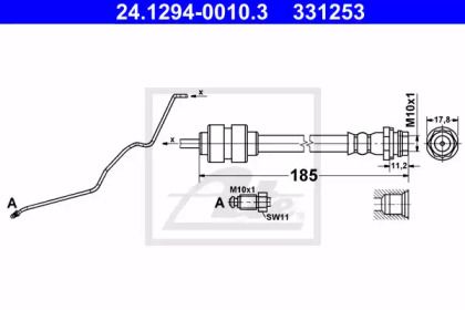 Тормозной шланг ATE 24.1294-0010.3.