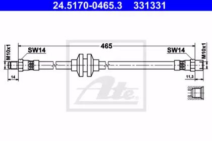 Гальмівний шланг на Volvo 440  ATE 24.5170-0465.3.