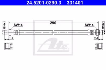 Гальмівний шланг на БМВ 525 ATE 24.5201-0290.3.