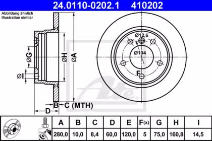 Тормозной диск на БМВ Е46 ATE 24.0110-0202.1.
