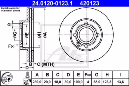 Вентилируемый тормозной диск ATE 24.0120-0123.1.