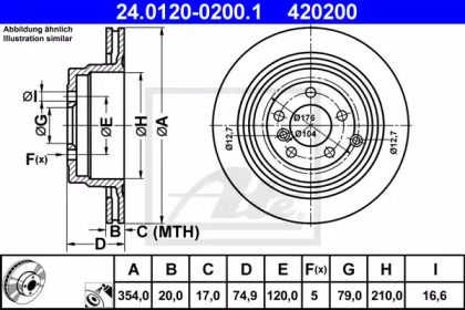 Вентилируемый тормозной диск ATE 24.0120-0200.1.