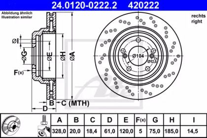 Гальмівний диск на БМВ З4  ATE 24.0120-0222.2.