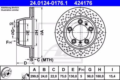 Гальмівний диск ATE 24.0124-0176.1.
