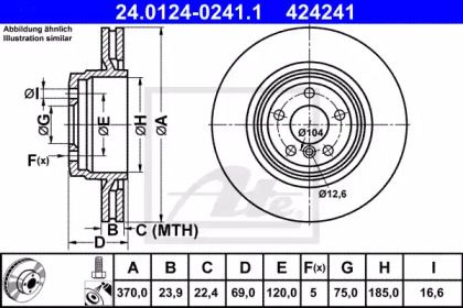 Вентилируемый тормозной диск на БМВ 750 ATE 24.0124-0241.1.