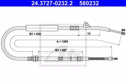 Трос ручного гальма на БМВ 750 ATE 24.3727-0232.2.