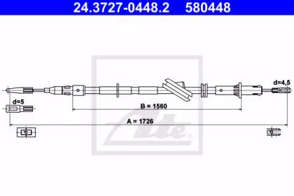 Трос ручника на Mercedes-Benz E280 ATE 24.3727-0448.2.