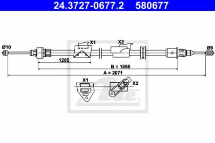 Трос ручного гальма на Ford Galaxy  ATE 24.3727-0677.2.