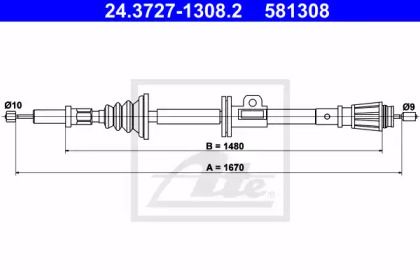 Трос ручника на Volvo S70  ATE 24.3727-1308.2.