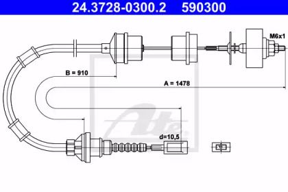 Трос сцепления на Fiat Ducato  ATE 24.3728-0300.2.
