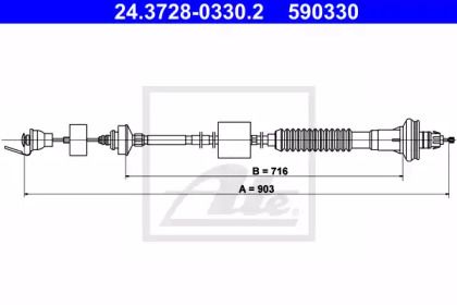 Трос зчеплення на Citroen Xsara Picasso  ATE 24.3728-0330.2.