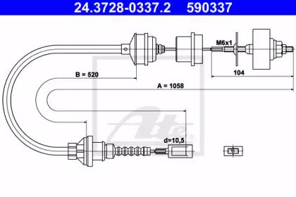 Трос сцепления на Fiat Ducato  ATE 24.3728-0337.2.