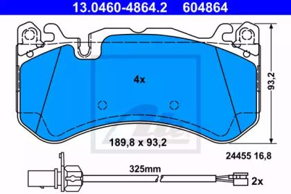 Гальмівні колодки на Audi A6 C6 ATE 13.0460-4864.2.