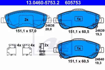 Тормозные колодки на Honda CR-V 4 ATE 13.0460-5753.2.