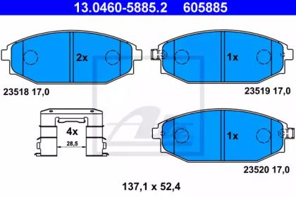 Тормозные колодки на Hyundai Galloper  ATE 13.0460-5885.2.