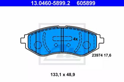 Тормозные колодки на Chevrolet Aveo T200 ATE 13.0460-5899.2.