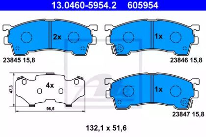 Гальмівні колодки на Mazda 323  ATE 13.0460-5954.2.