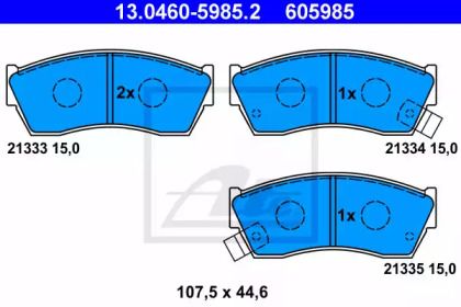 Гальмівні колодки на Subaru Justy  ATE 13.0460-5985.2.