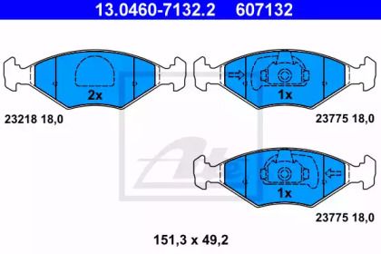 Гальмівні колодки на Fiat Siena  ATE 13.0460-7132.2.