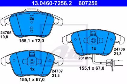 Гальмівні колодки на Audi A5  ATE 13.0460-7256.2.