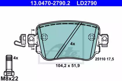 Гальмівні колодки на Audi Q3  ATE 13.0470-2790.2.