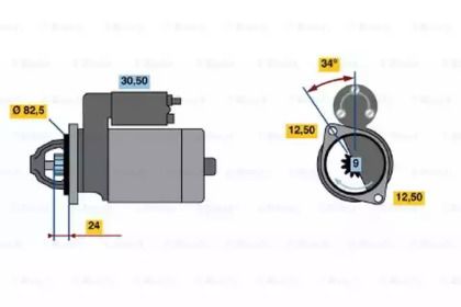 Стартер на Mercedes-Benz T1  Bosch 0 986 010 850.