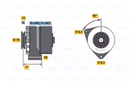 Генератор на БМВ Е30 Bosch 0 986 034 170.