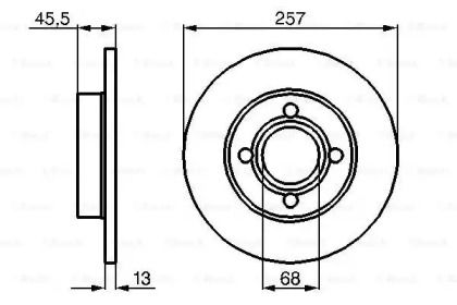 Тормозной диск на Ауди 90  Bosch 0 986 478 016.